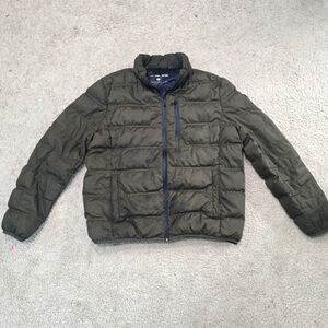 Womens Michael Kors Down Jacket Packable Puffer Style Coat Size Large Dark Green